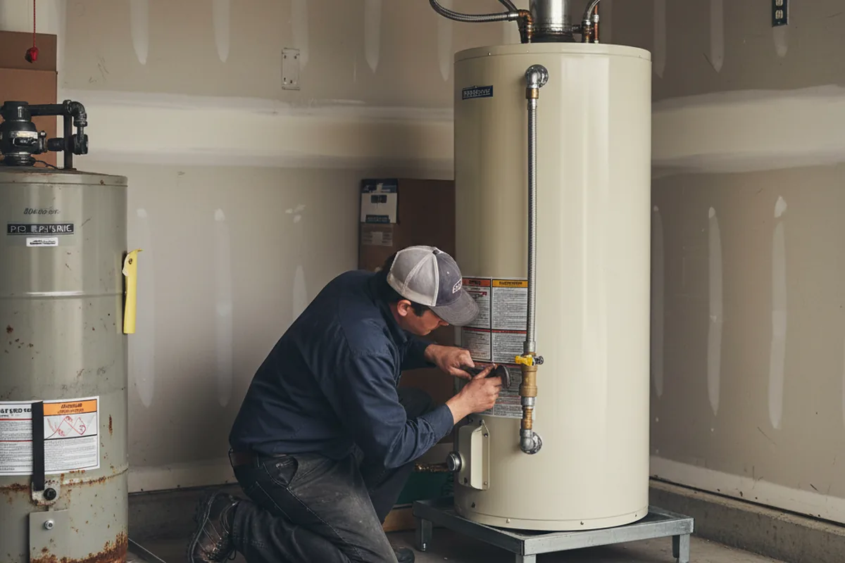 Water heater and shutoff valve replacement in Morris
