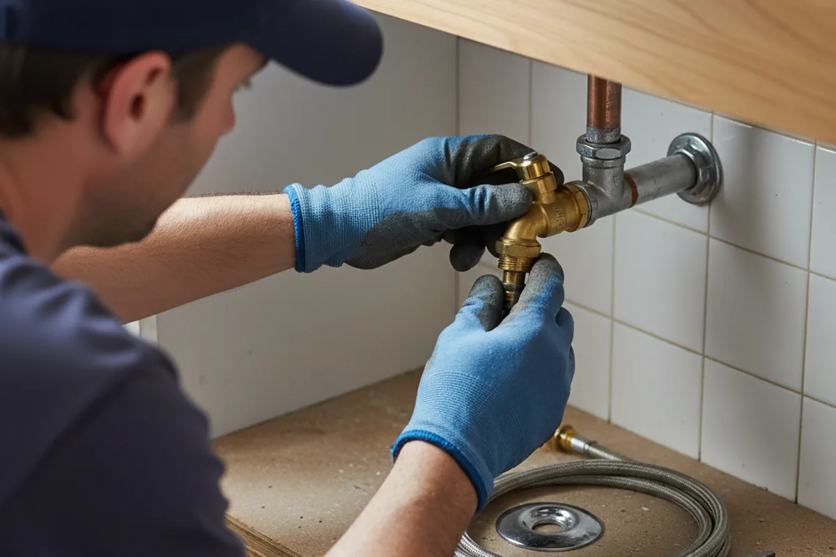 Shutoff valve and fitting work during Emergency Plumbing in Morris